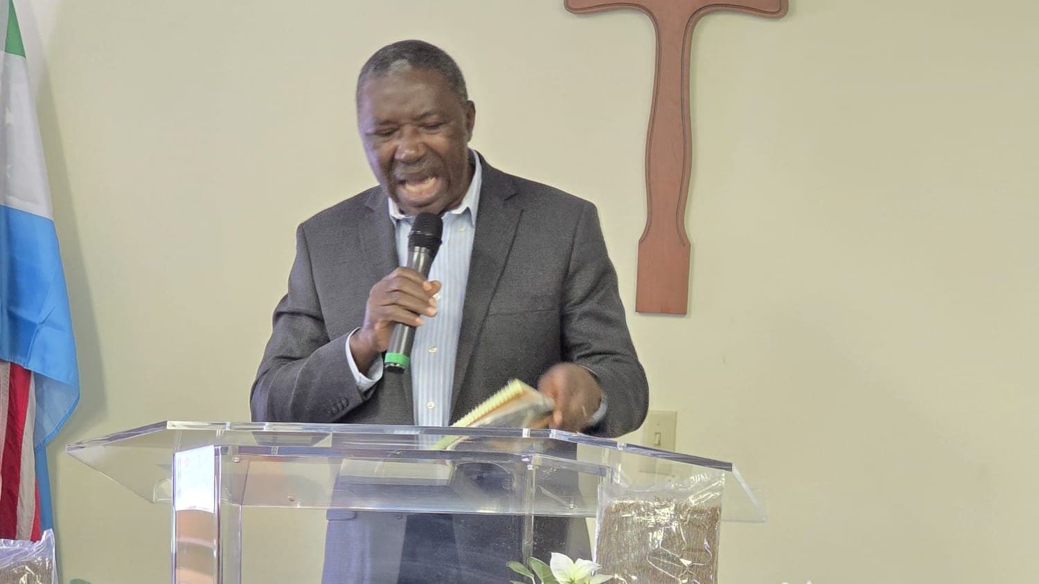 Preaching the Word from the Gate Watchers pulpit